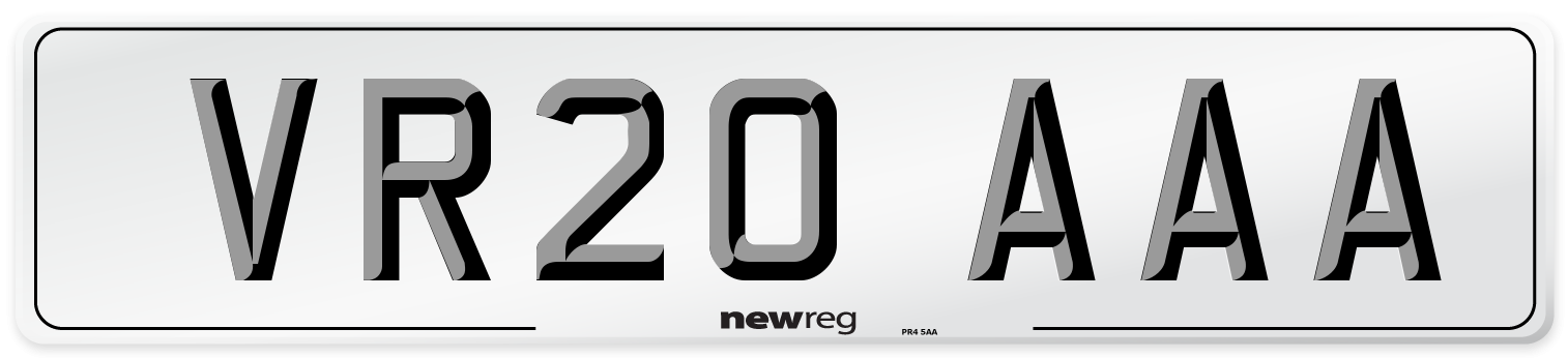 VR20 AAA Number Plate from New Reg